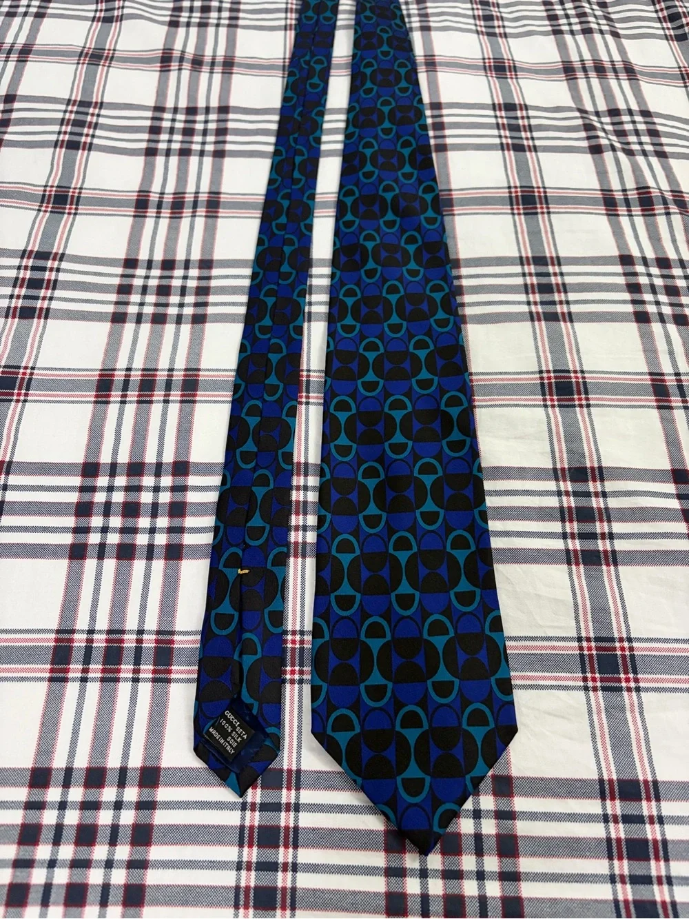 Gucci Silk Horsebit Tie Blue